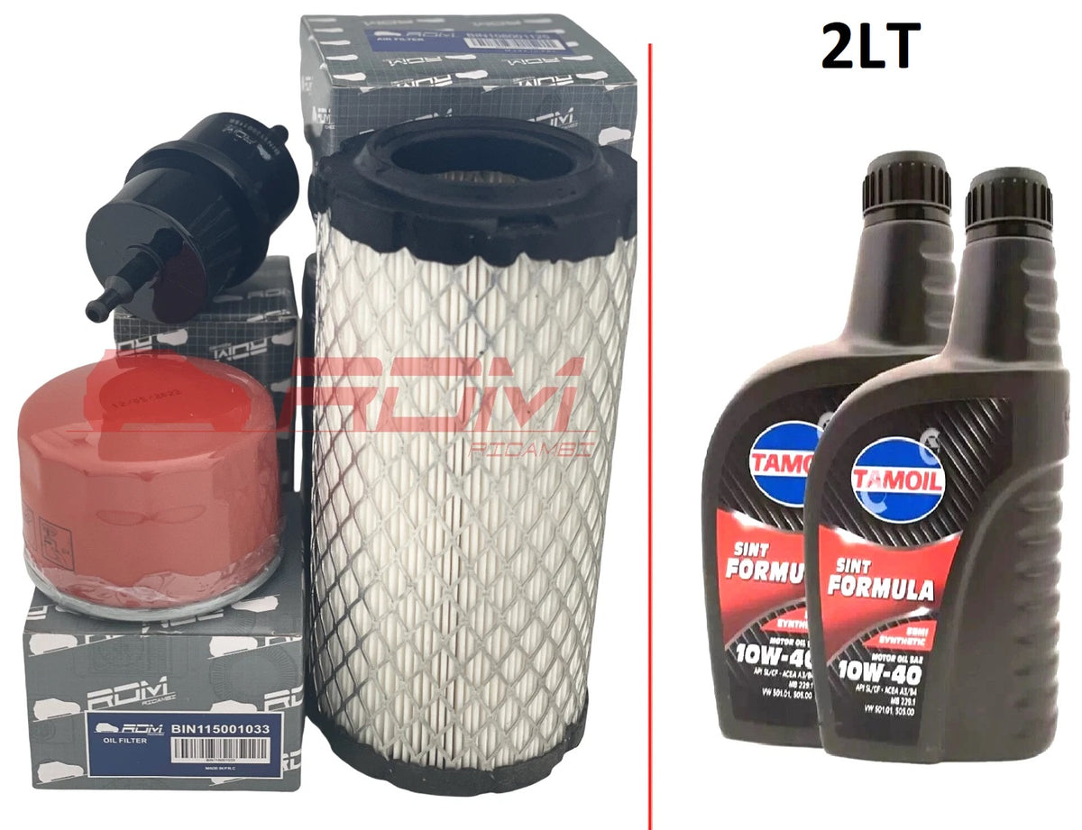 KIT LIGIER FILTRO ARIA GASOLIO OLIO GRECAV MICROCAR LOMBARDINI LIGIER + 2LT OLIO TAMOIL 10W40