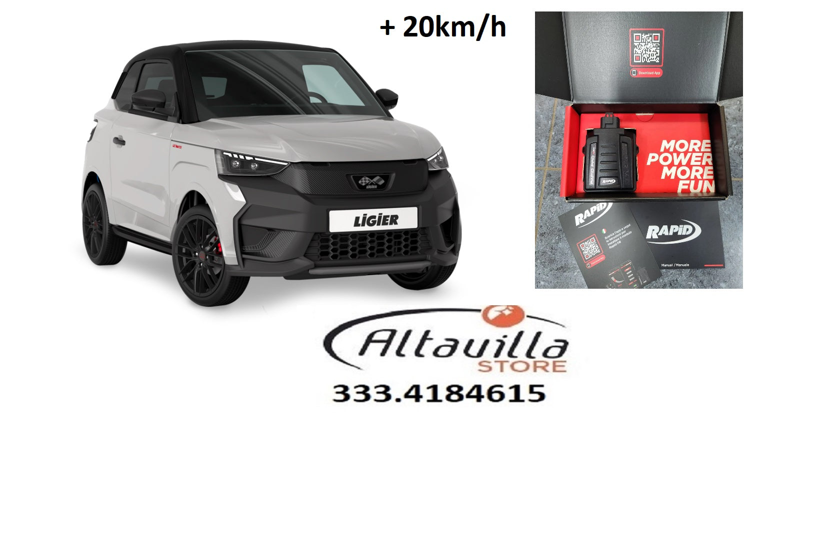KIT RAPID LIGIER JS50 2025 MODILO VELOCITA' +20KM/H installazione facile DIMSPORT