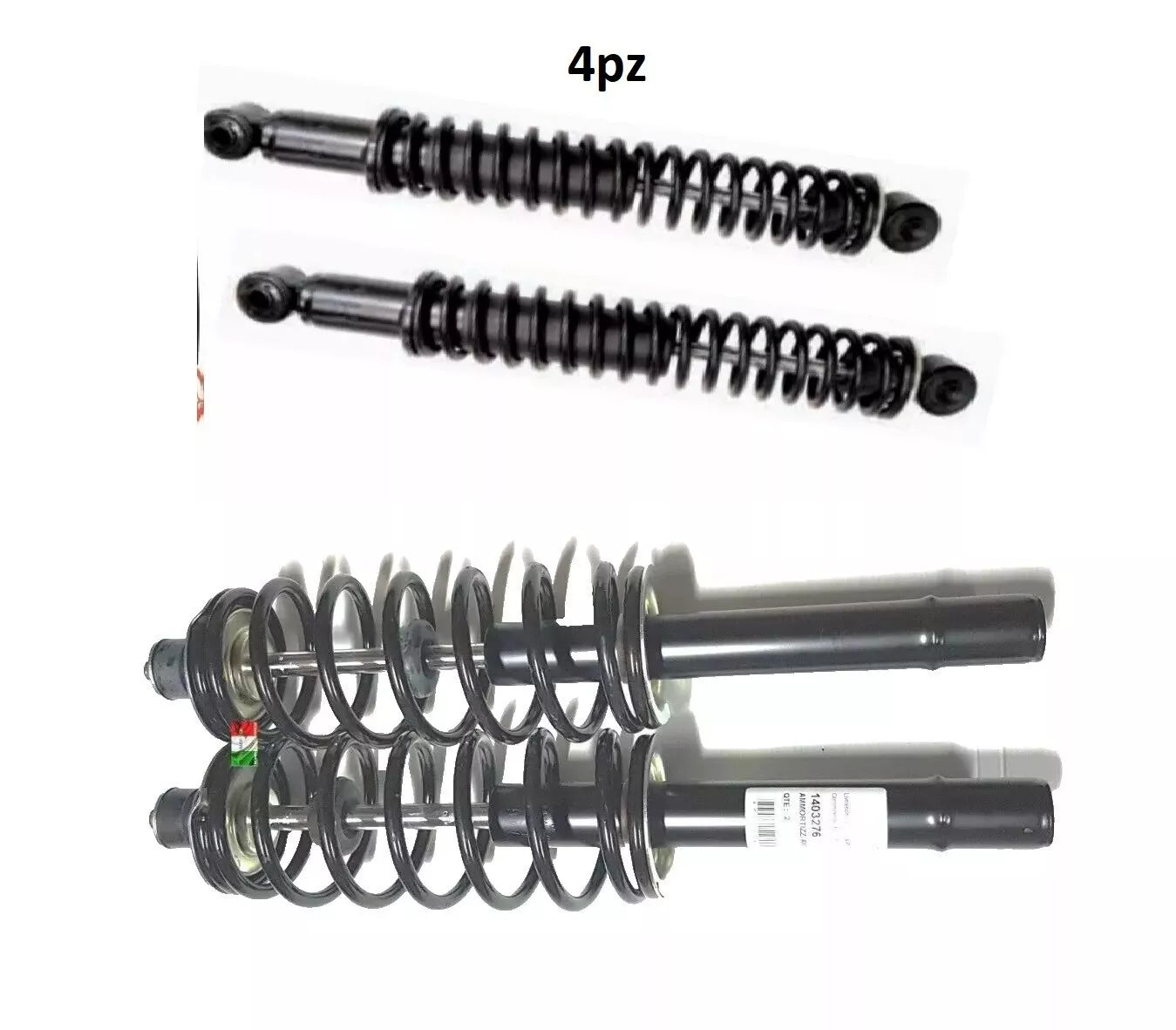 js50 LIGIER 4PZ AMMORTIZZATORI ANTERIORI POSTERIORI 1403276 + 1403277 55CM JS50